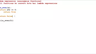 Python tutorial in Hindi 71 Lambda Expression part 1
