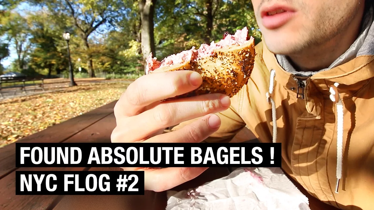 ABSOLUTE BAGELS EXPERIENCE ! NYC FLOG #2 [FOOD VLOG]