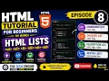 HTML Tutorial for Beginners in Hindi Episode 8 HTML Lists ul ol li tags Nested list
