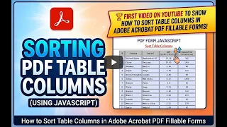 Adobe Acrobat PDF Form JavaScript - Sort Table Columns How to Sort PDF Table Columns in using JS