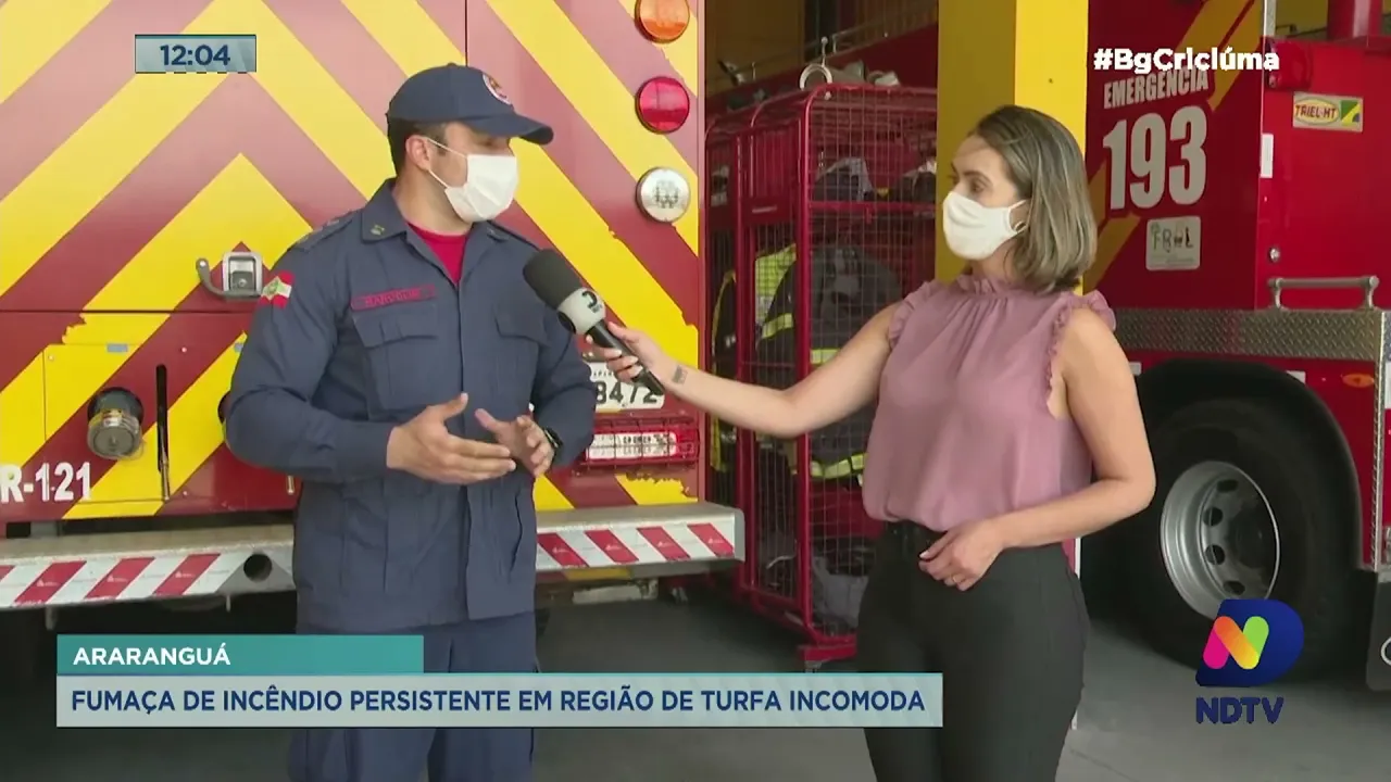 Fumaça de incêndio em região de turfa gera transtornos em Araranguá