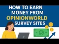How to earn money from opinionworld How to sign up Earn money from playing games