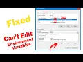 Environment Variable is disabled Can t edit environment variables in windows 2022