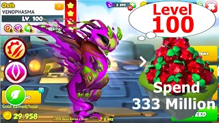 Level up to 100 Venophasma Tyrant ancient Dragon-Dragon Mania Legends Runner event rank 7th DML