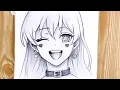 Como dibujar una linda chica de anime dibujo a lapiz de anime para principiantes