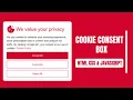 Create A Website Cookies Popup Box Using HTML CSS JavaScript