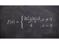 How to find the value that makes a piecewise function continuous