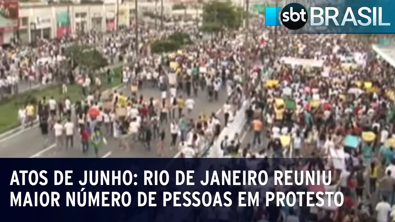 Atos de junho: Rio de Janeiro reuniu maior número de pessoas em protesto | SBT Brasil (21/06/23)