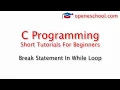 C Programming Basics - Break Statement In While Loop