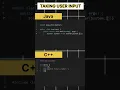 C Vs Java - Taking User Input