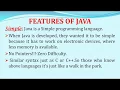 Features of Java Language