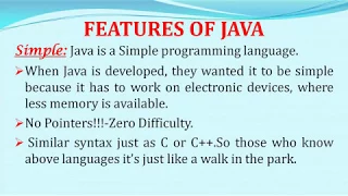 Features of Java Language