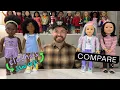 Comparing 18 Dolls American Girl Maplelea Disney ILY 4Ever Healthy Roots