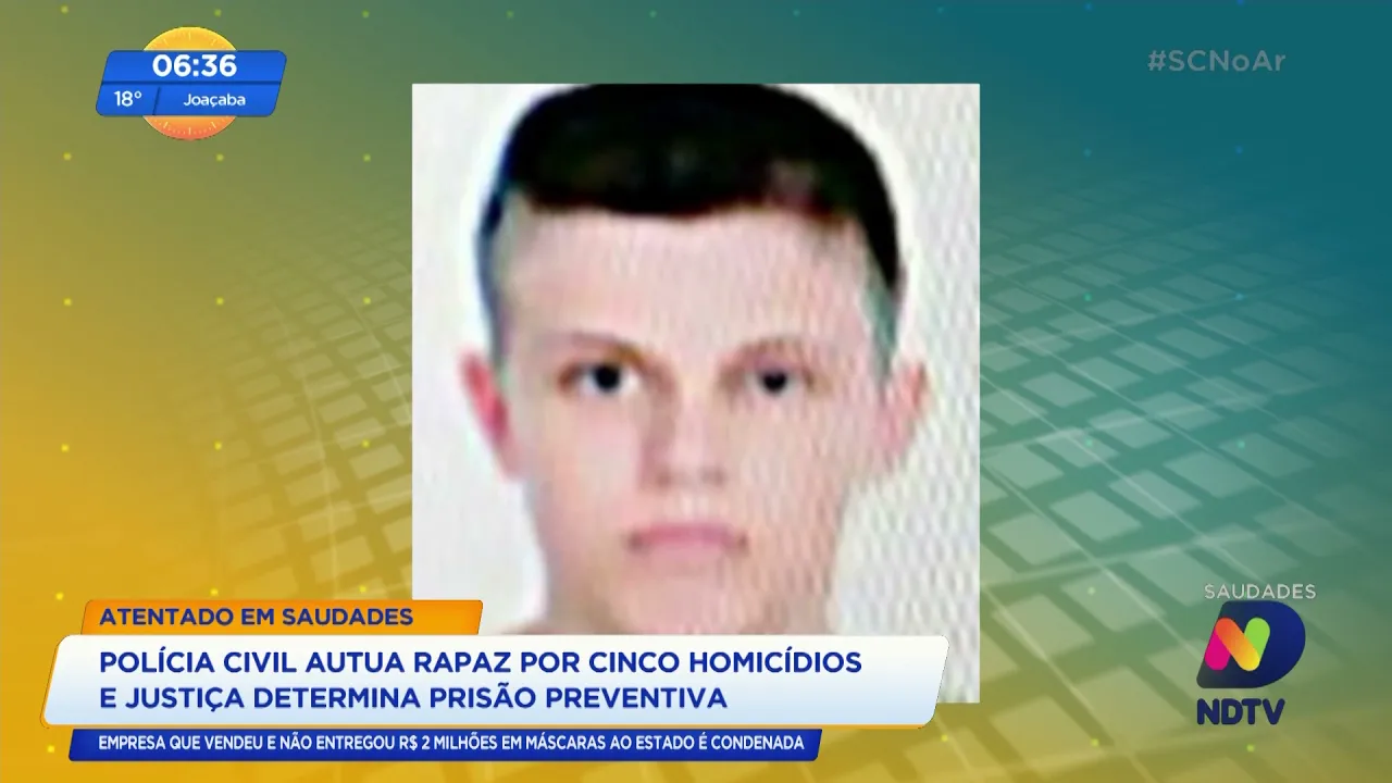 Atentado em Saudades: Polícia Civil autua rapaz por homicídios e Justiça determina prisão preventiva