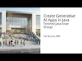 2025-06 Create Generative AI Apps in Java