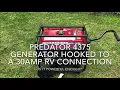 Predator 4375 Generator powering a pop-up Camper