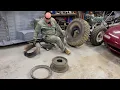 M715 Split Ring Rim Tube and Tire install Michelin 11 00-16 XZL