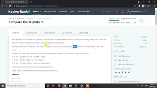 Compare the Triplets Problem Solving Hackerrank Python
