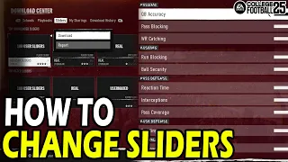 How to Change Sliders in College Football 25