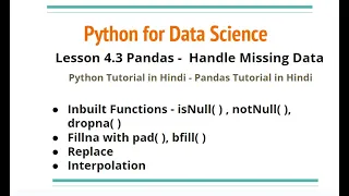 Handling Missing Data with Pandas in Python Pandas Tutorial in Hindi Pandas in Python