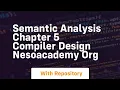 Semantic analysis chapter 5 compiler design nesoacademy org