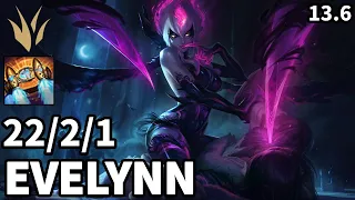 Evelynn Jungle vs Zac - EUW Challenger Patch 13 6