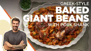 Greek-Style Baked Giant Beans with Pork Shank | Baking With Akis
