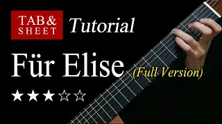 Download Für Elise (Full Version) - Guitar Lesson + TAB MP3