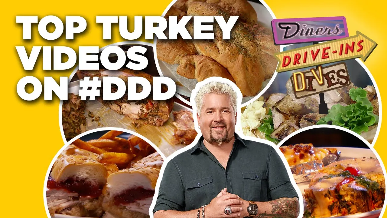 Top 10 Craziest #DDD Turkey Videos with Guy Fieri   Diners, Drive-Ins and Dives   Food Network