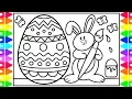 How to Draw Easter Eggs and Easter Bunny Step by Step for Kids Easter Coloring Pages for Kids