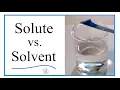 Solute vs Solvent - Definition Differences