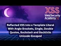 Reflected XSS into Template Literal