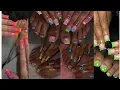 Matching Sets Of Manicure And Pedicure Acrylic Nails