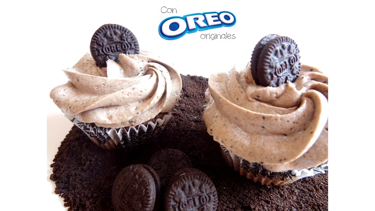 RECETA DE CUPCAKES DE OREO FROSTING DE OREO MAGDALENAS DE OREO