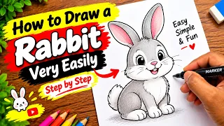 Rabbit Drawing So Cute & Easy_Step by Step Guide