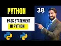 Pass Statement in Python pass Keyword Explained for Beginners in Hindi