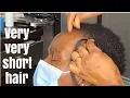 1 inch length of hair Watch me cornrow her very short hair