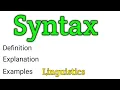 Syntax What is syntax What do we study in syntax Linguistics