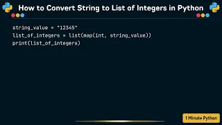 How to Convert String to List of Integers in Python