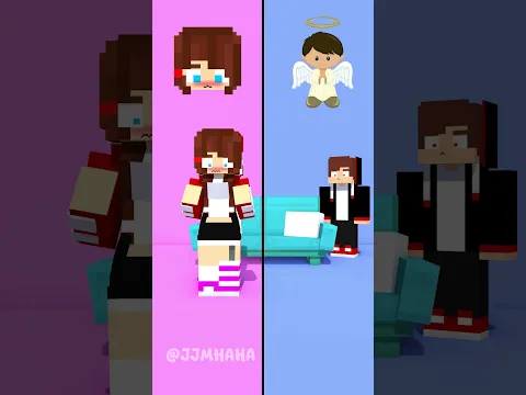 JJ' Sister Force to Wear the Suit with JJ (Angel Suit) - Maizen Minecraft Animation #shorts