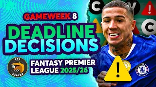 BUY ENZO? 🤔 | MY FPL GW8 FINAL THOUGHTS 🚨 | Fantasy Premier League Tips 2025/26