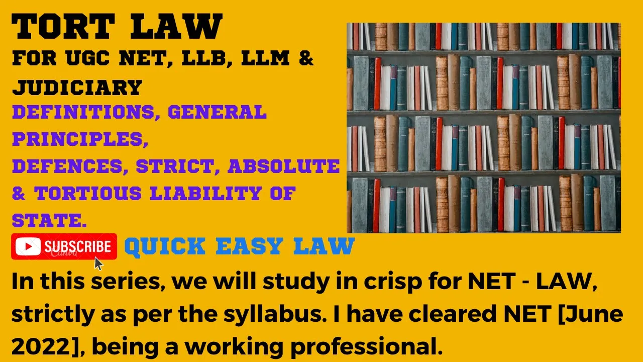 LAW OF TORTS PART 1 UGC NET - LAW, LL.B & LL.M.