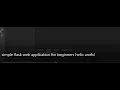 Learn Flask For Web in 10 Minutes For Beginners