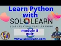 Sololearn Module quiz 5 Python Introduction