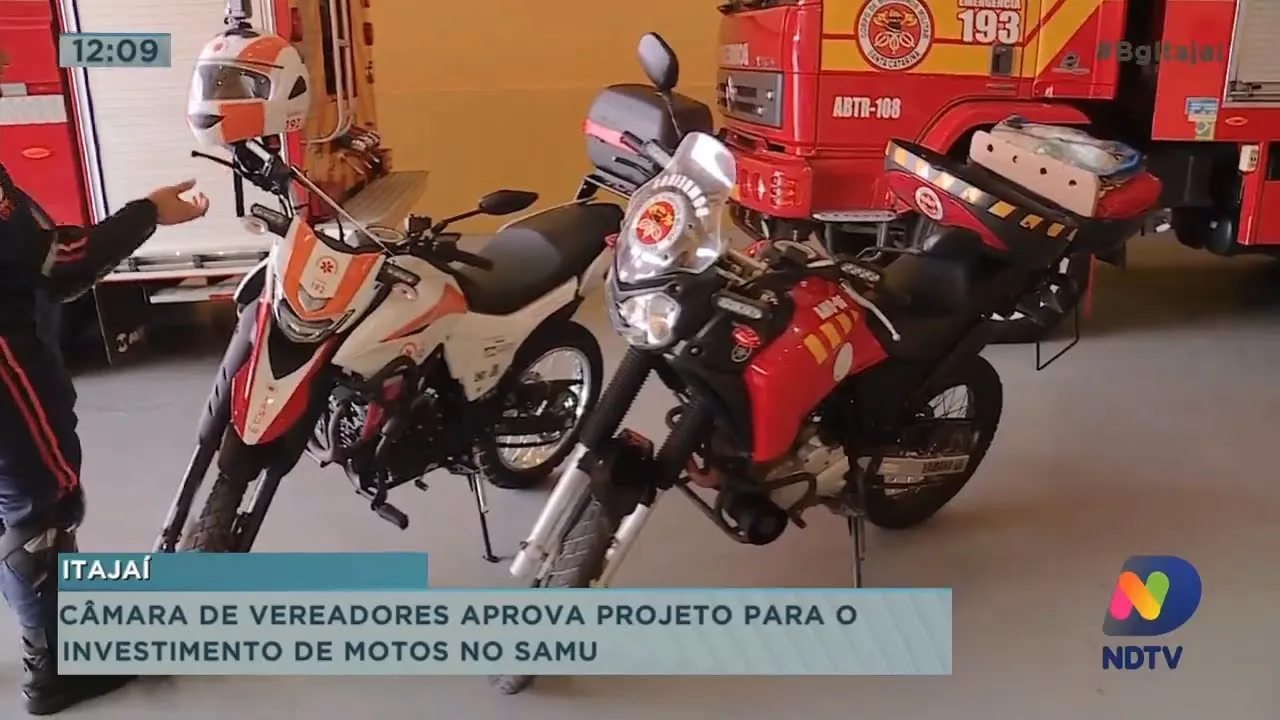 Câmara de Vereadores aprova projeto para investimento de motos no Samu em Itajaí