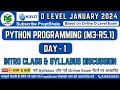 Day-1 Python Syllabus Discussion Python Programming for O Level O Level Preptshala