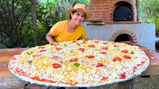 Pizza gigante assada na Brasa, a maior que já fiz na vida