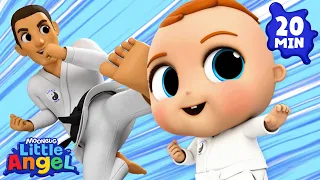 Karate Song! Get Up and Move 🕺 Little Angel | Healthy Habits & Nursery Rhymes for kids