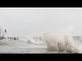 Beautifully strong autumn waves pounding the Hamilton pier Awesome view cautiously enjoyed