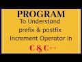 Prefix and Postfix increment operator in C Programming C Program